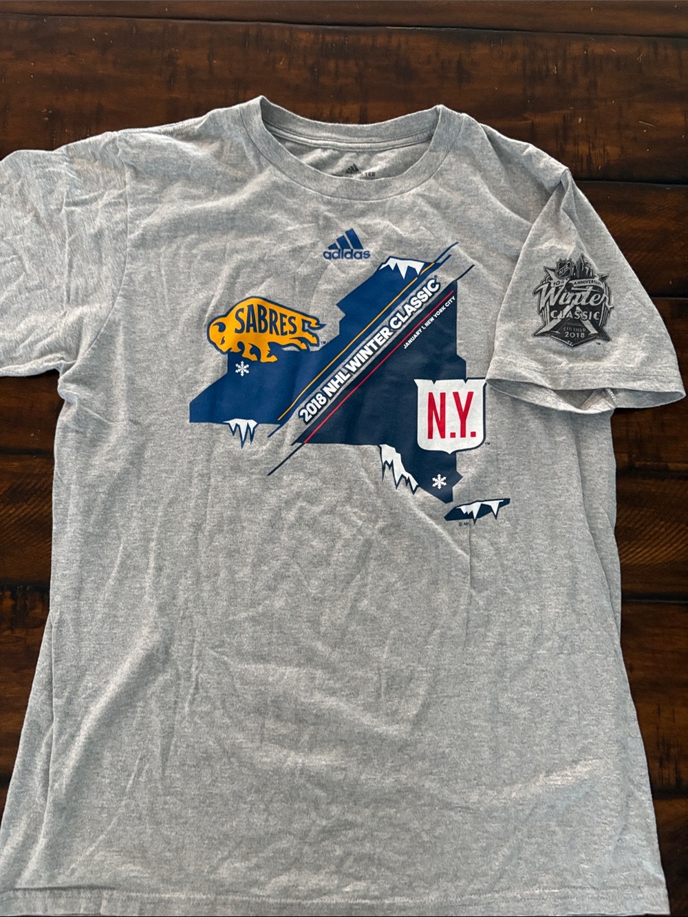 adidas Gray Buffalo Sabres 2018 NHL Winter Classic Short Sleeve Tee